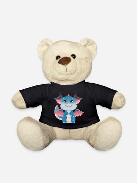 Azure Dragonling Charm - Teddy Bear - black
