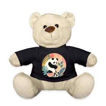 Panda avec des plantes et des fruits exotiques - Nounours - noir - Devant