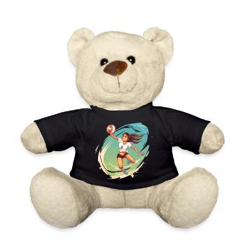 Volleyballspielerin Comic Stil - Teddy - Schwarz - Vorne