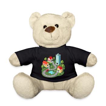 Tapis de jeu pour voiture - Fête des Pères avec des voitures - Nounours - noir - Devant