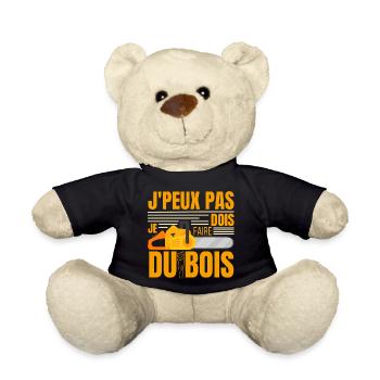J'peux Pas Je Dois Faire Du Bois, Papa Forestier - Nounours - noir - Devant