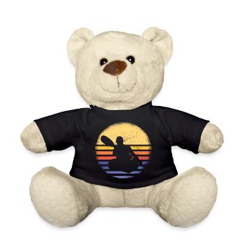 Kayaker Retro Sunset Kayaking - Teddy Bear - black - Front