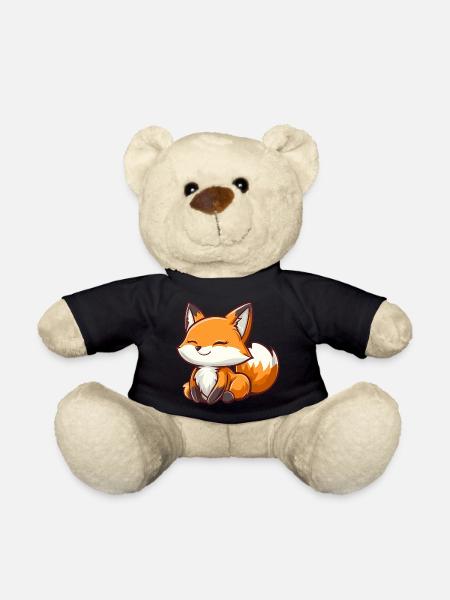 Renard mignon et heureux dans le style dessin animé - Nounours - noir