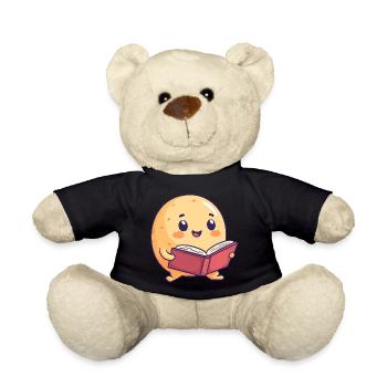 Glückliche Kartoffel beim Lesen eines Buches - Entzückendes Design - Teddy - Schwarz - Vorne