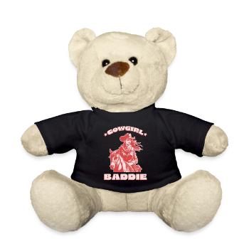 Western Baddie on the Horse - Teddy Bear - black - Front