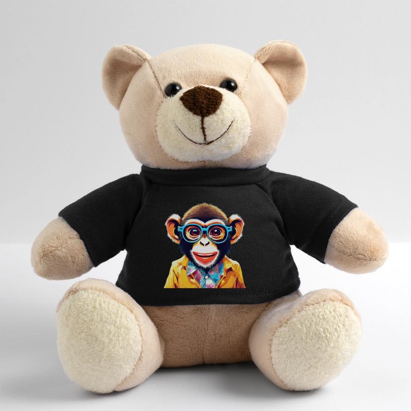 Vibrant Monkey with Retro Glasses Teddy Bear