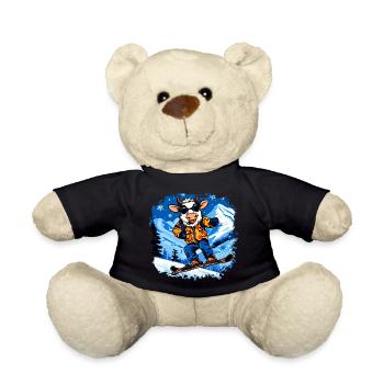 Vaches Snowboard / Vache Snowboardeuse - Nounours - noir - Devant