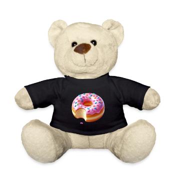 Zuckersüßer Pinkdonut mit Streuseln - Teddy - Schwarz - Vorne
