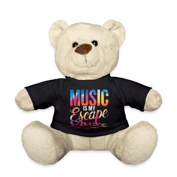 Music is My Escape Colorful - Teddy Bear - black - Front