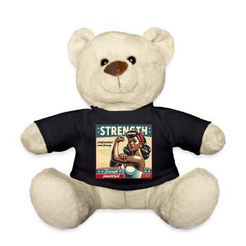 Stärke starke Frau Afroamerikanerin retro Geschenk - Teddy - Schwarz - Vorne