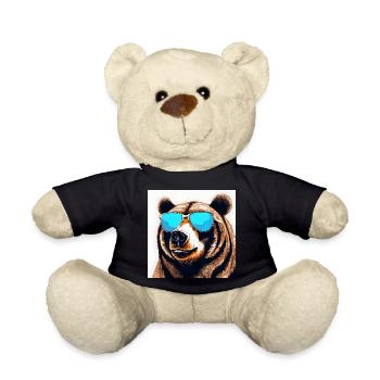 Ours avec lunettes de soleil Pop Art - Nounours - noir - Devant