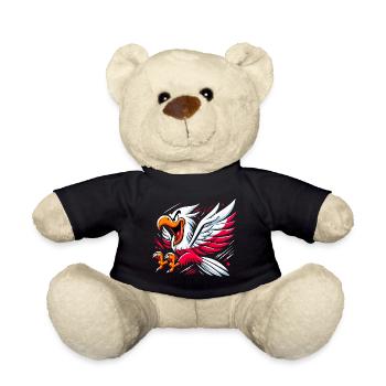 Polska Poland Eagle Flag Cartoon Gift - Teddy Bear - black - Front
