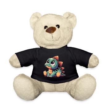 Stegosaurus Baby Dino Babydino Dinobaby Gift - Teddy Bear - black - Front