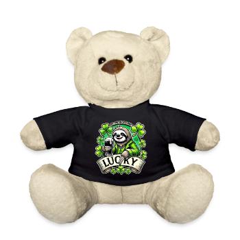 St. Patrick’s Day Leprechaun Faultier Glücklich - Teddy - Schwarz - Vorne