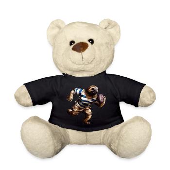 Sloths Rugby Player - Teddy Bear - black - Front
