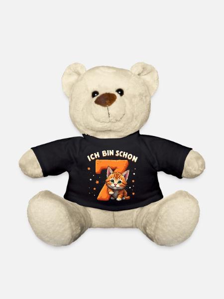 7. Geburtstag - Ich bin schon 7 Jahre - Teddy - Schwarz