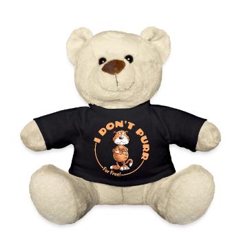Grumpy I Don't Purr Cat Saying Cats - Teddy Bear - black - Front