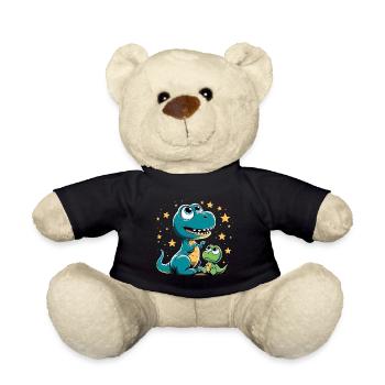 T-Rex Baby Dino Siblings Dinobaby Gift - Teddy Bear - black - Front