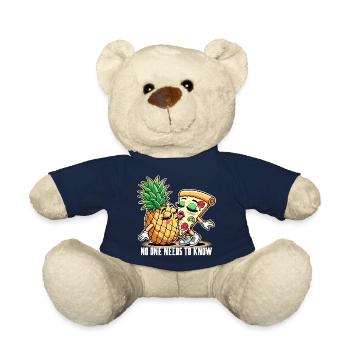 Pizza Hawaii French Kiss Love Drôle de cadeau - Nounours - bleu marine - Devant