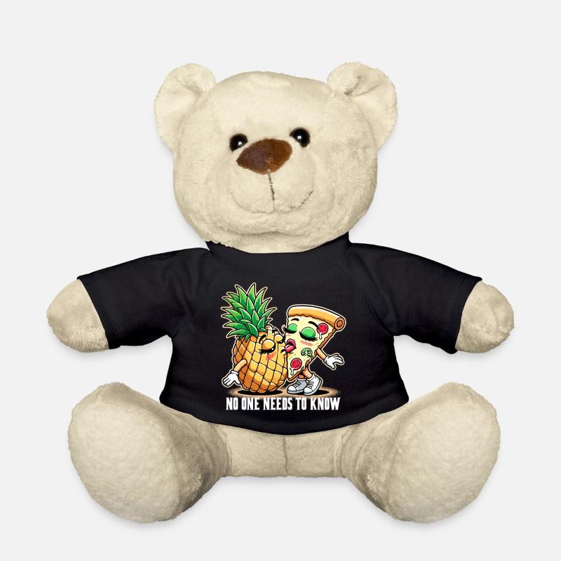 Pizza Hawaii Zungenkuss Liebe witzig Geschenk - Teddy - Schwarz