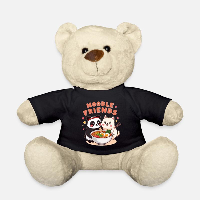 Nudelfreunde Panda Katze Illustration - Teddy - Schwarz