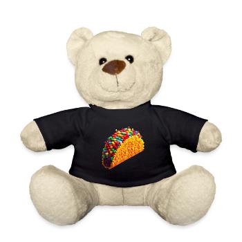Taco aus bunten Plastiksteinen - Teddy - Schwarz - Vorne