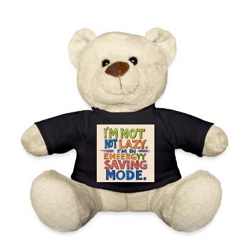 Ich bin nicht faul - ich bin im Energiesparmodus - Teddy - Schwarz - Vorne