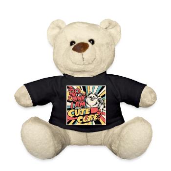 Funny Pomeranian Dog - Do You Think I Am Cute? - Teddy Bear - black - Front
