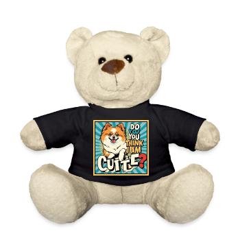 Funny Pomeranian Dog - Do You Think I Am Cute? - Teddy - Schwarz - Vorne