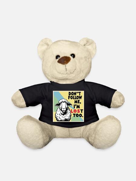 Moutons « Ne me suis pas – moi aussi je suis perdu ! » - Nounours - noir