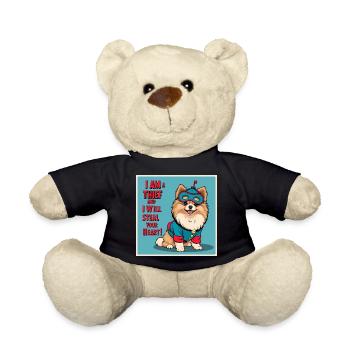 Hund im Superheldenkostüm - Teddy - Schwarz - Vorne