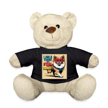 Pomeranian Dog "I am a thief" - Teddy Bear - black - Front
