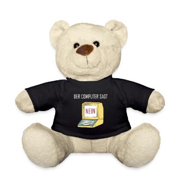 Retro Funny Computer Sagt Nein - Geeky Tech Nerd - Teddy Bear - black - Front