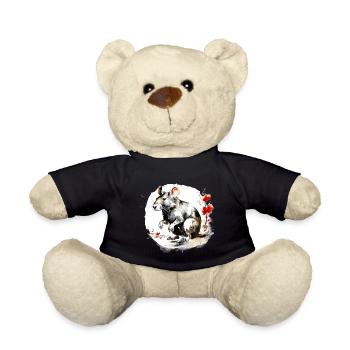 Signe du zodiaque chinois Rat - Nounours - noir - Devant