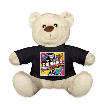 Cocktails rétro avec texte humoristique - Nounours - noir - Devant