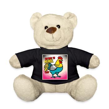 Chicken "Trying to hendl this" - Teddy Bear - black - Front