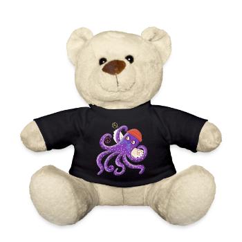 Peace octopus Sepp swims for peace - Teddy Bear - black - Front