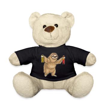 Faultier Flasche Bier - Teddy - Schwarz - Vorne