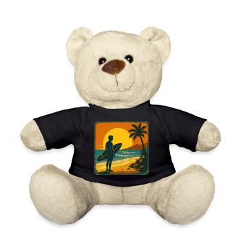 Surfer Surfen Cool Retro Surfer Vintage Surf - Teddy - Schwarz - Vorne