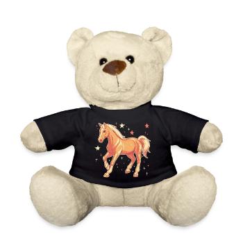 Horse with stars - Teddy Bear - black - Front