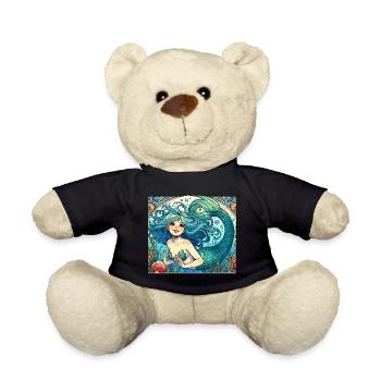 Sirène Sirène Cheveux Bleus Art Nouveau Cadeau - Nounours - noir - Devant