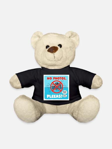 Pas de photos dans la piscine ! Photo : Panneau d’interdiction - Nounours - noir