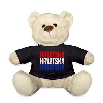 Drapeau croate, fierté croate - Nounours - noir - Devant