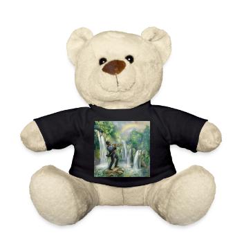 Jazz Trompeter vor Wasserfällen im Dschungel - Teddy - Schwarz - Vorne