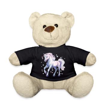 Pferd mit Sternen - Teddy - Schwarz - Vorne