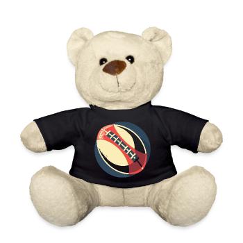 Rugby Ball Grafik - Teddy - Schwarz - Vorne