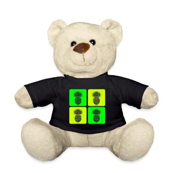 Pop Art Pineapple - Teddy Bear - black - Front