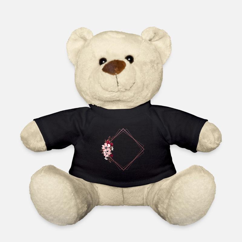 Fleurs dans un cadre rectangulaire / Tons roses - Nounours - noir