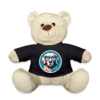 Golden Retriever with Sunglasses in Pastel - Teddy Bear - black - Front