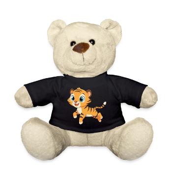 Playful Baby Tiger with Big Eyes - Teddy Bear - black - Front